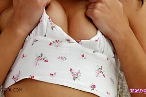 A brunette teen shows off her perfect body in a video