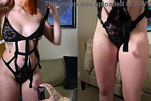 Kat knife models two very sexy lingerie sets for us