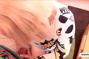 Chubby Blonde Girl Gives POV Blowjob To Nerd