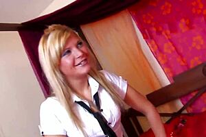 Milf in homemade roleplay feels intense orgasm during quickie