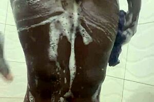 Curvy girl next door bent over in shower for doggystyle