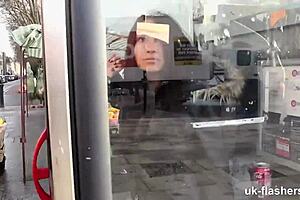 A cute British girl pissed her pants in public