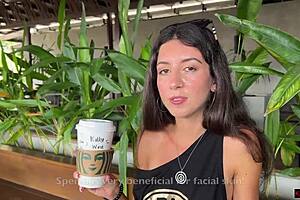 Man cum walked on coffee in strange woman’s mouth