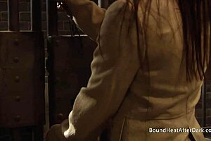 Naughty lesbian slave gets off on her madame's panties and cums hard.