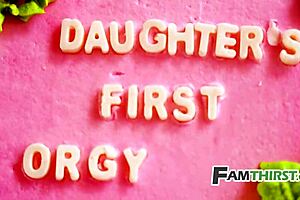 18-year-old step-daughter gives birthday gift of group sex with step-father and step-brother