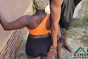 naughtiest slutty queen takes hot doggy outdoors