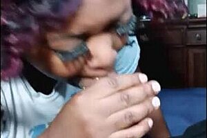 This amateur video shows a hot blowjob scene with a black guy