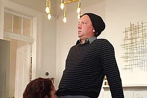 sneaky perv catches bbw sucking cock