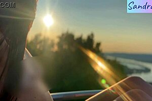 Oh, nipple play in paradise with that pretty brunette!