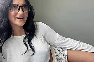 horny neighbor gets unexpected fuck with cum on tits