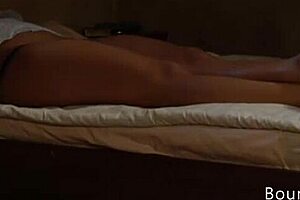 Naughty lesbian slave gets off on her madame's panties and cums hard.