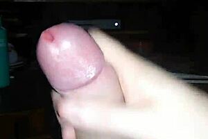 jerking off to hot trans porn and shooting a load