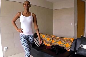 Ebony Teen Performs POV Demonstration on Large Object