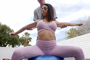 does this personal trainer test eva long's tight pussy with his monster cock?