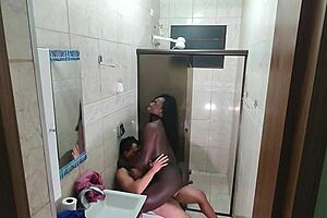 Hidden Camera Catches Latina Amateur In Interracial Moment