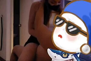 Olga Aoki deepthroats and moans loudly with slaps! 😈