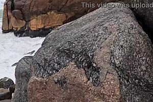 Yo, Saymon Fitness bangs Brenda Floripa on rocky shore!