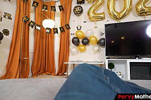stepson says, 'i'll take care of you, stepmom,' during new year party fucking