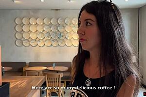 Man cum walked on coffee in strange woman’s mouth