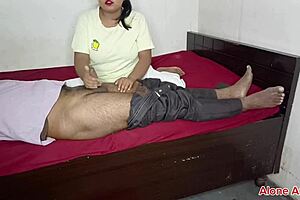 Stepsister Gives Oil Massage After Fucking Innocent Brother! Tight Pussy In Missionary.