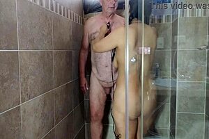 Feeling The Passion As Agarabas And Olpr Shave In The Shower.