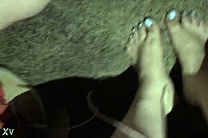 Cumshot Lands on Sexy Feet and Toes
