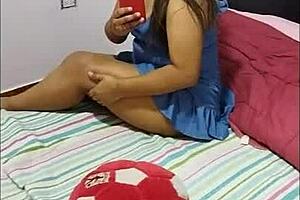 My stepbrother caught me masturbating in my room