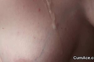 Foxy hottie sucks cock, gets facial cumshot