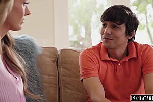 the big tits stepmom promises to fuck her stepson once he lands a job