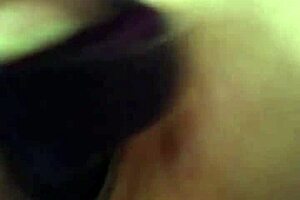 Dildo slides into gooey creampie pussy for intense orgasm.