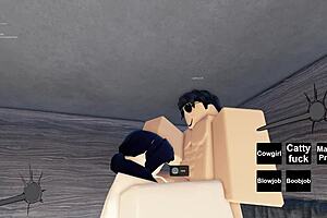 A free soul, the girl was playing Roblox and became a slut