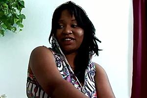 Chubby ebony milf takes big black cock deep