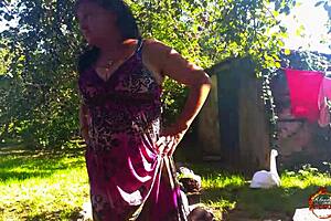 Klaudiaambergirl's sexy solo outdoor masturbation with big natural tits 😍