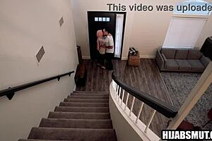 a muslim girl deepthroats an american guy's cock after hooking up, bent over for intense fucking