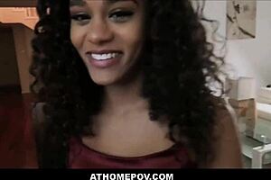 Petite ebony teen locked down, fucked by ex