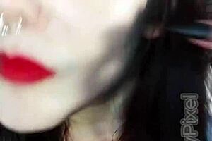 Backstage of a hot brunette neighbor