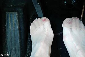 Watch me pump in those birkenstocks, feeling every toe and nylon detail up close?