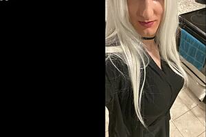 platinum blonde crossdresser after date