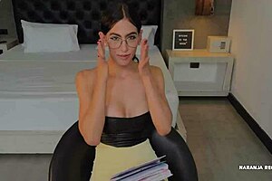 The sexy brunette gets fucked by the boss