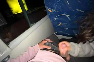 damn, i sucked off a random passenger on a real bus and he finished in my mouth!