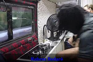 black guy destroys grandma's pussy in motorhome on sao paulo streets!