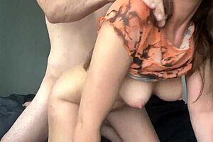 My step sister with perfect boobs was fucked and creampied