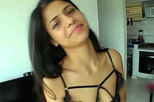 An 18-year-old Hindi girl swallows a glass of hot sperm