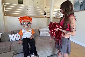 Cheerleader's deep audition with big cock