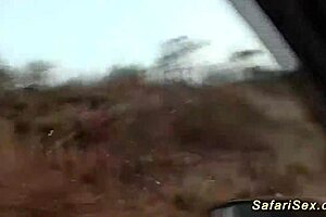 An adult African woman with big tits was roughly fucked outdoors