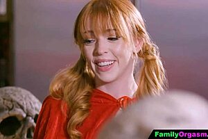 Last Halloween, stepdad and stepdaughter cheated on stepmom with hot sex