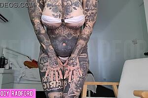 milf trying on micro bikini with vibrating butt plug in bedroom