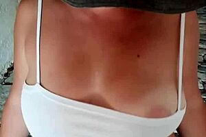 public tease and hot blowjob from stepmom today