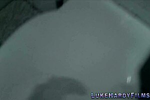 Costumed british blonde sucks monster shlong in hardcore action.