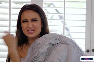 Busty stepmom joins stepteen 18+ and her girlfriend.